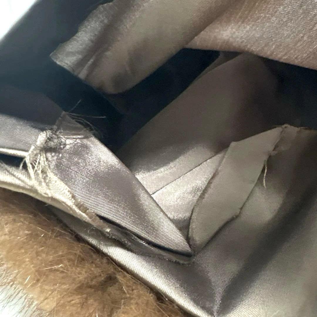 リアルファー 毛皮コート ミンク相当 ブラウン 11号 現状品