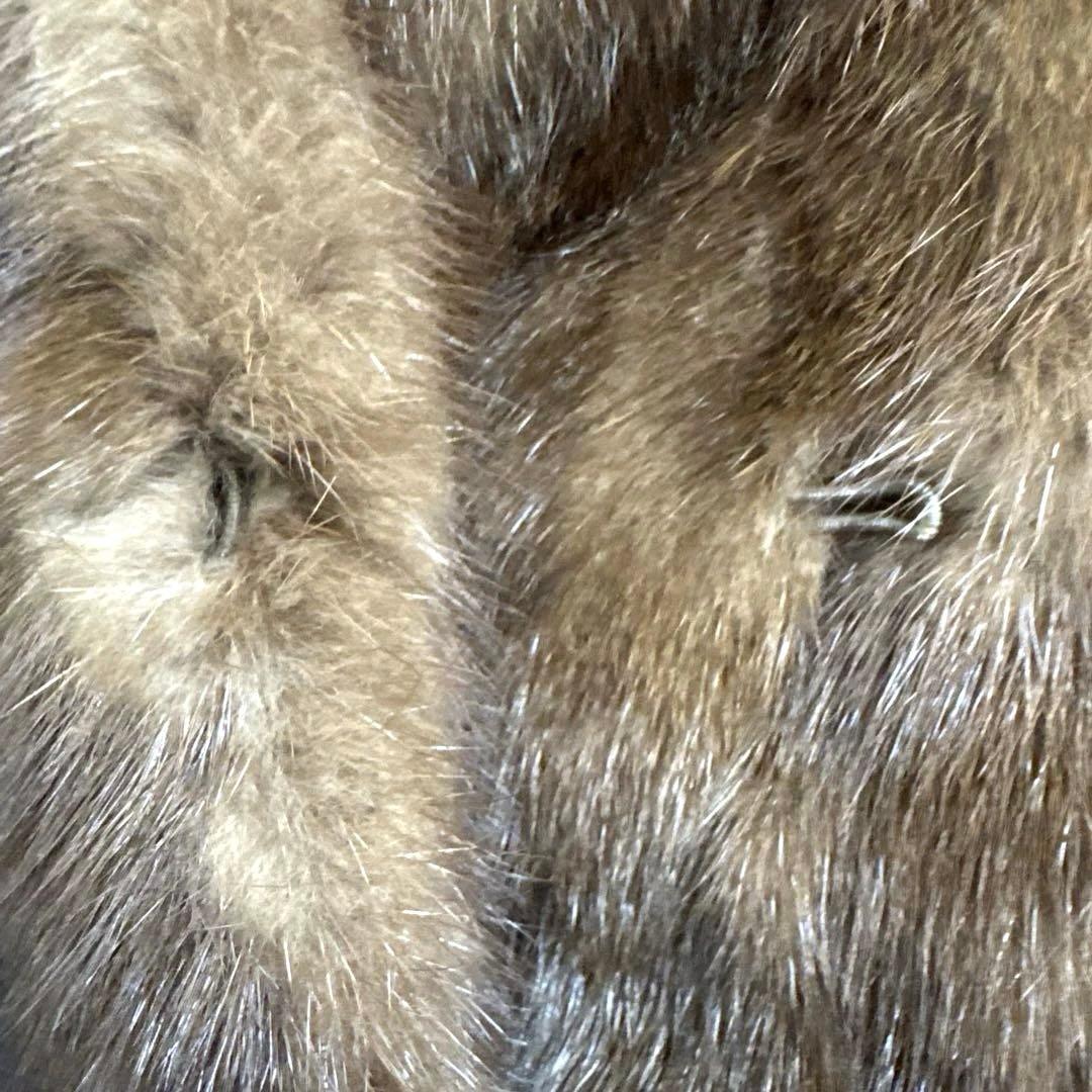 リアルファー 毛皮コート ミンク相当 ブラウン 11号 現状品