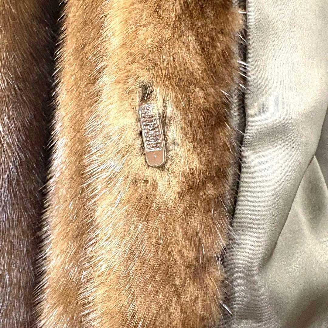 リアルファー 毛皮コート ミンク相当 ブラウン 11号 現状品