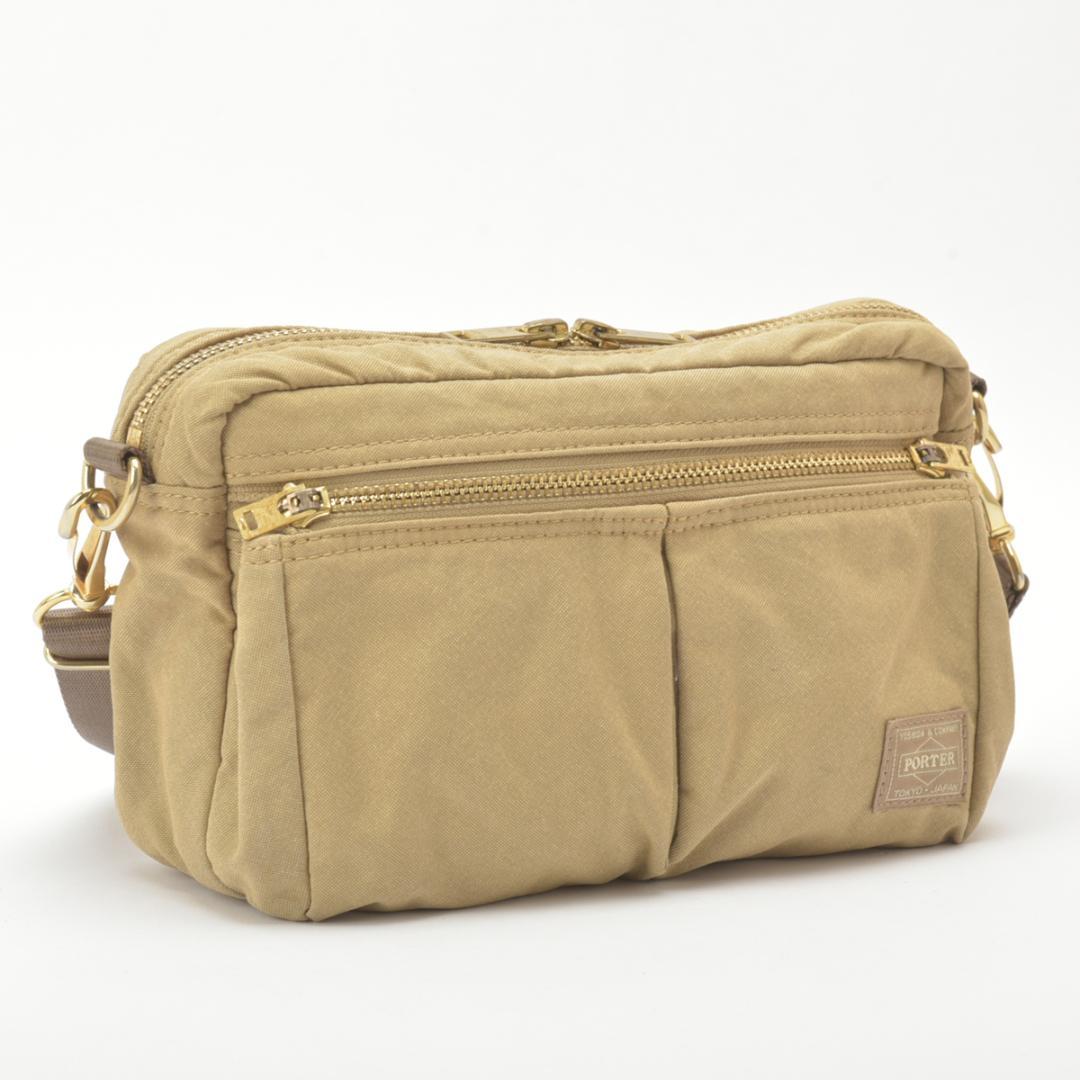 未使用同様◇ポーター ドラフト ショルダーバッグ ナイロン ベージュ吉田カバン