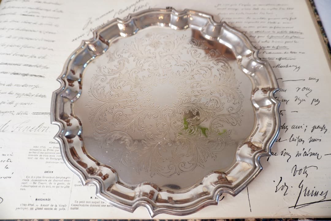 イギリス ヴィンテージ シルバープレート トレー③