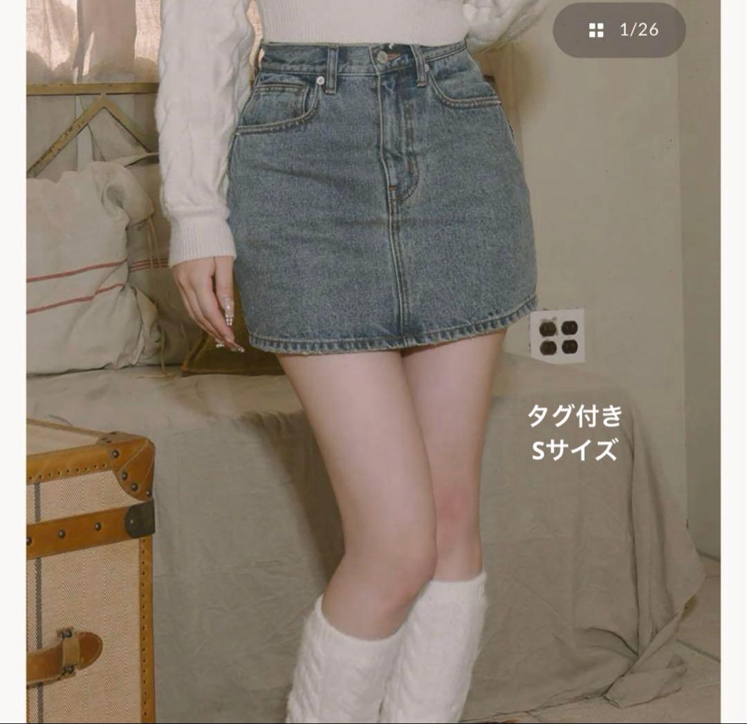 darich ダーリッチ　バックカーブデニムミニスカート　sサイズ