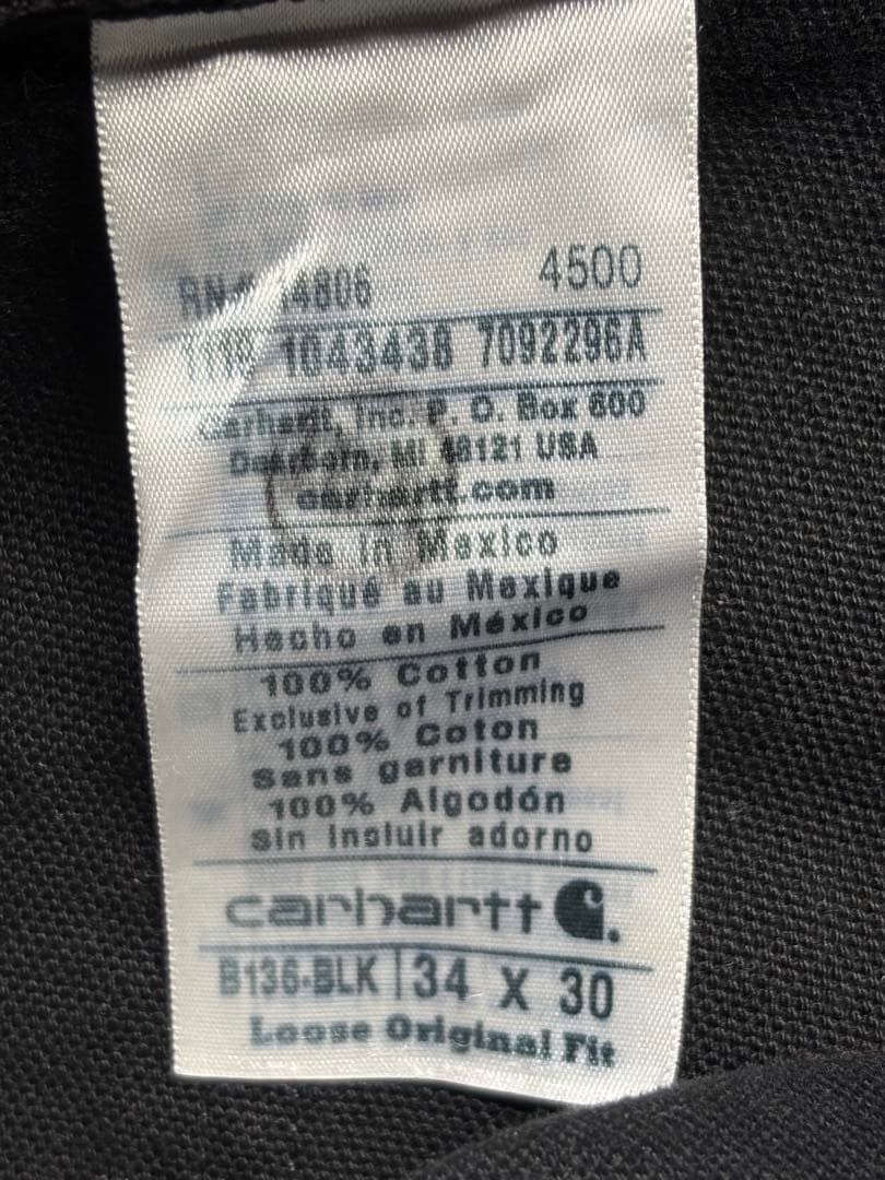 Carharttダブルニー　黒　34×30