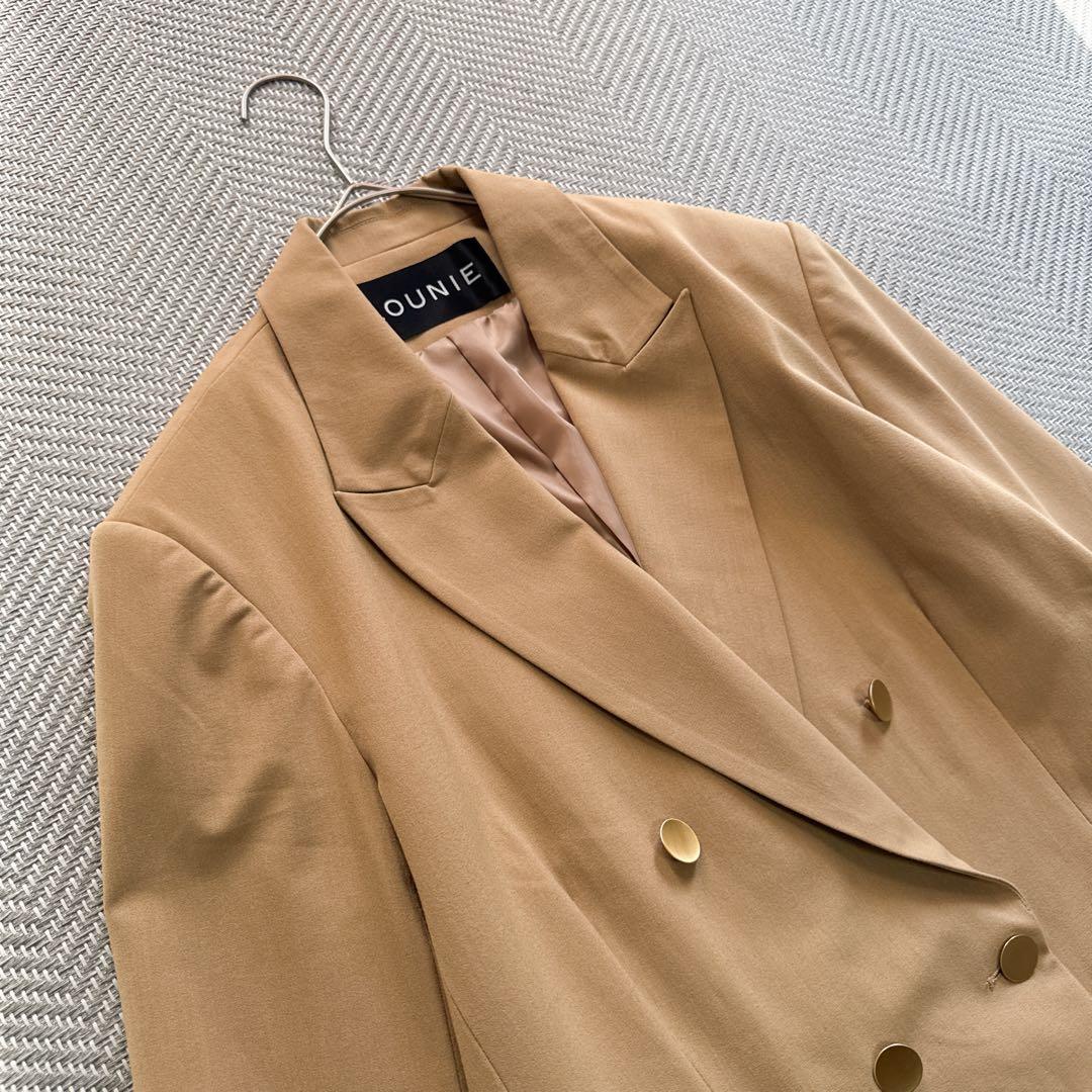 極美品 LOUNIE ダブルテーラードジャケット 金ボタン ベージュ Lサイズ