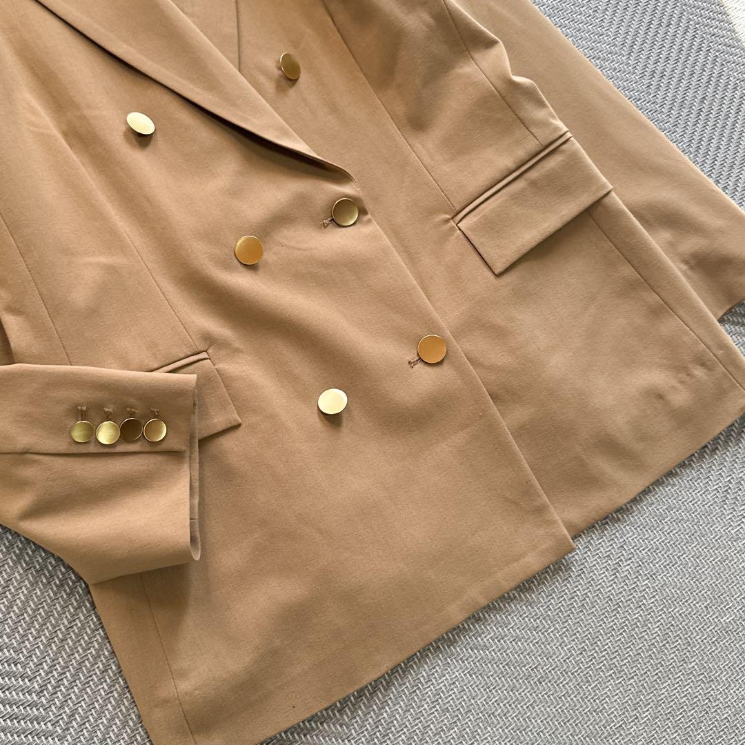 極美品 LOUNIE ダブルテーラードジャケット 金ボタン ベージュ Lサイズ