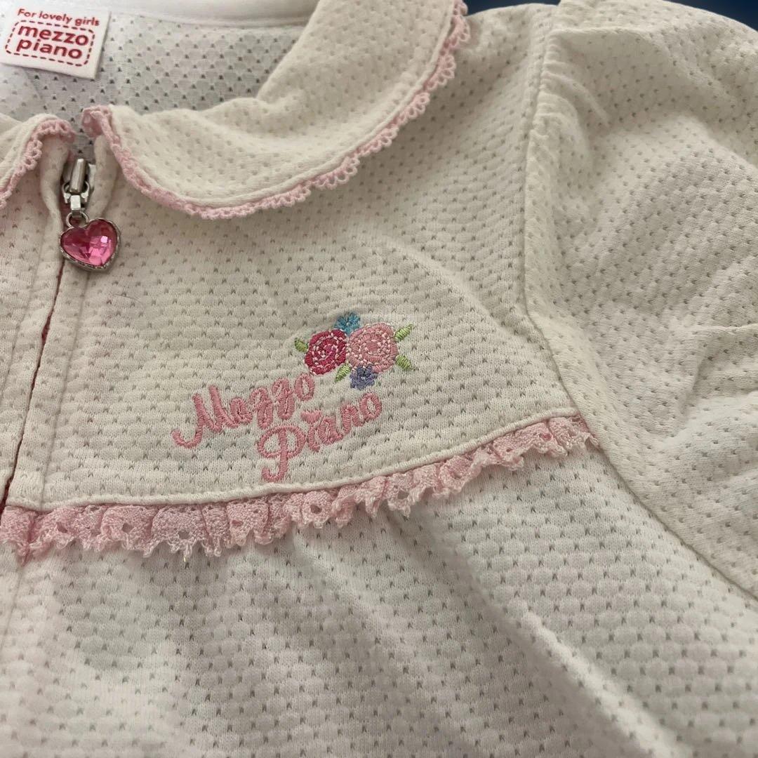 レトロメゾピアノ 120 刺繍ハート ミミポポジップアップ