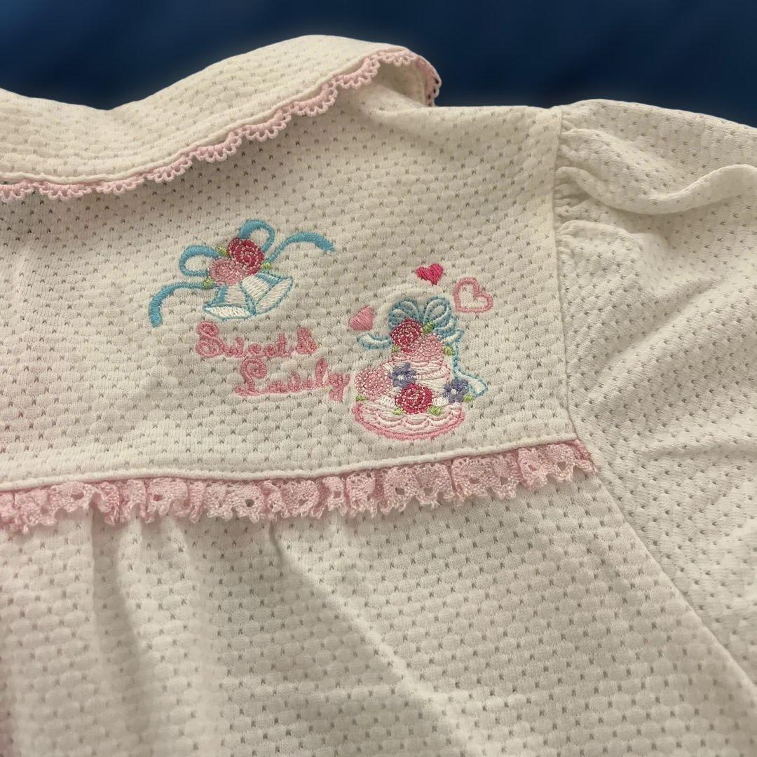 レトロメゾピアノ 120 刺繍ハート ミミポポジップアップ