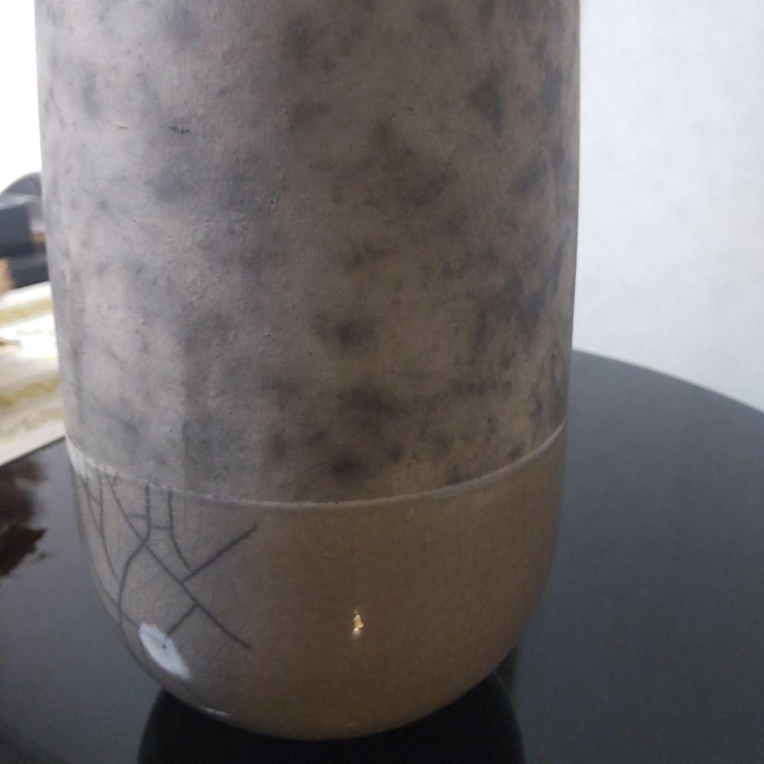 ☆最終価格☆ドマーニ　グレー 円筒　鉢　穴なしドライフラワー付き