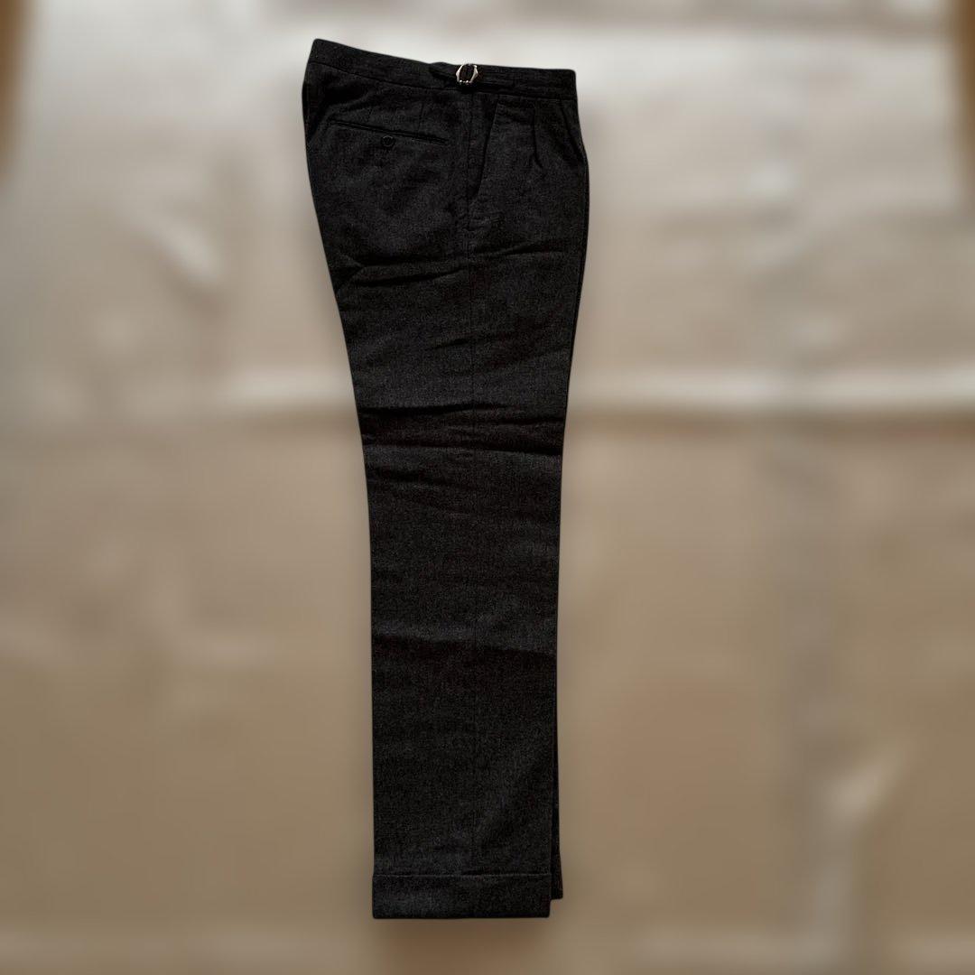 GERMANO ジェルマーノ　ダークグレー プリーツ入りスラックス