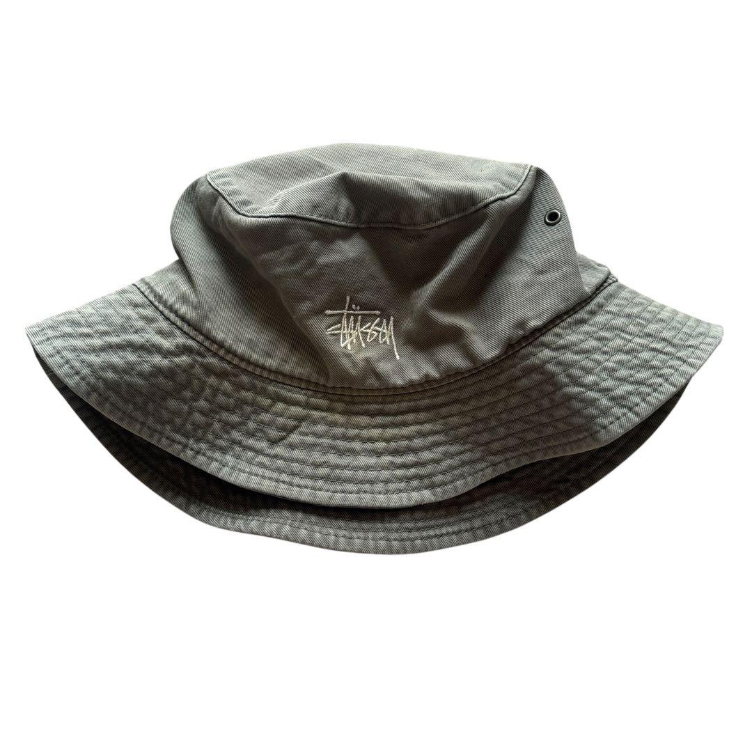 90s old stussy オールドステューシー　バケットハット　カーキ