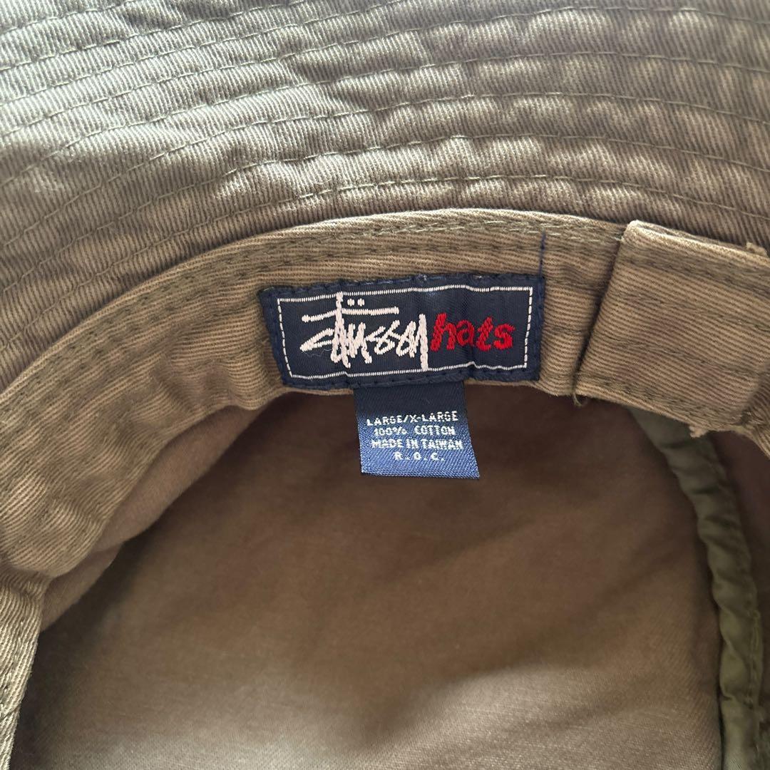 90s old stussy オールドステューシー　バケットハット　カーキ