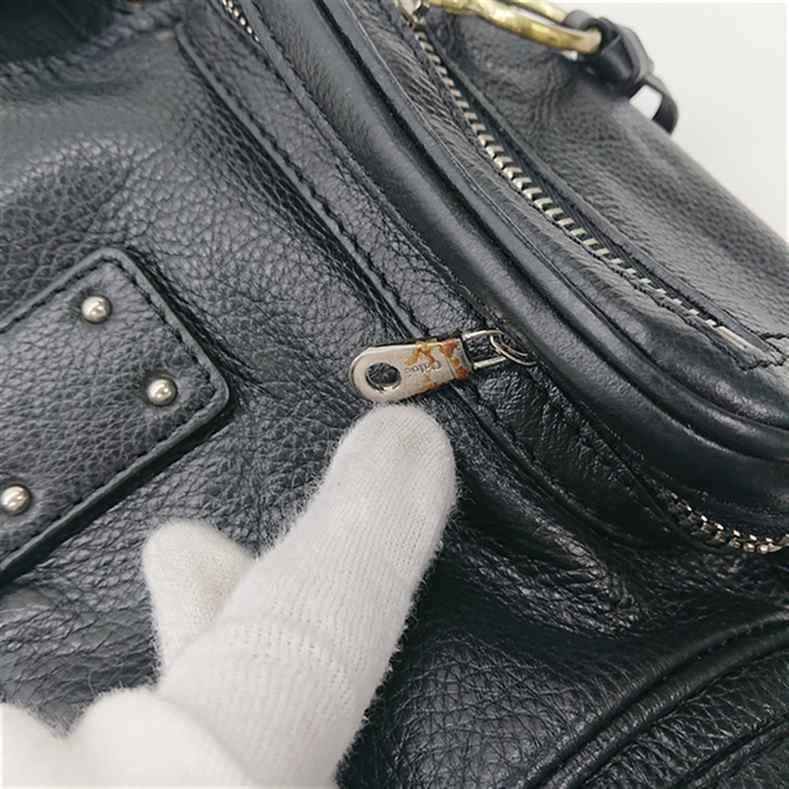 ■クロエ パディントン レザー ボストンバッグ ブラック系 イタリア製