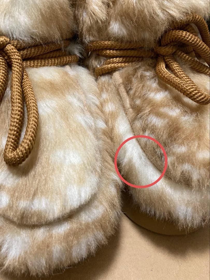 ニコアンド　オリジナルフェイクムートンモカシンブーツ　M ※初期不良あり。