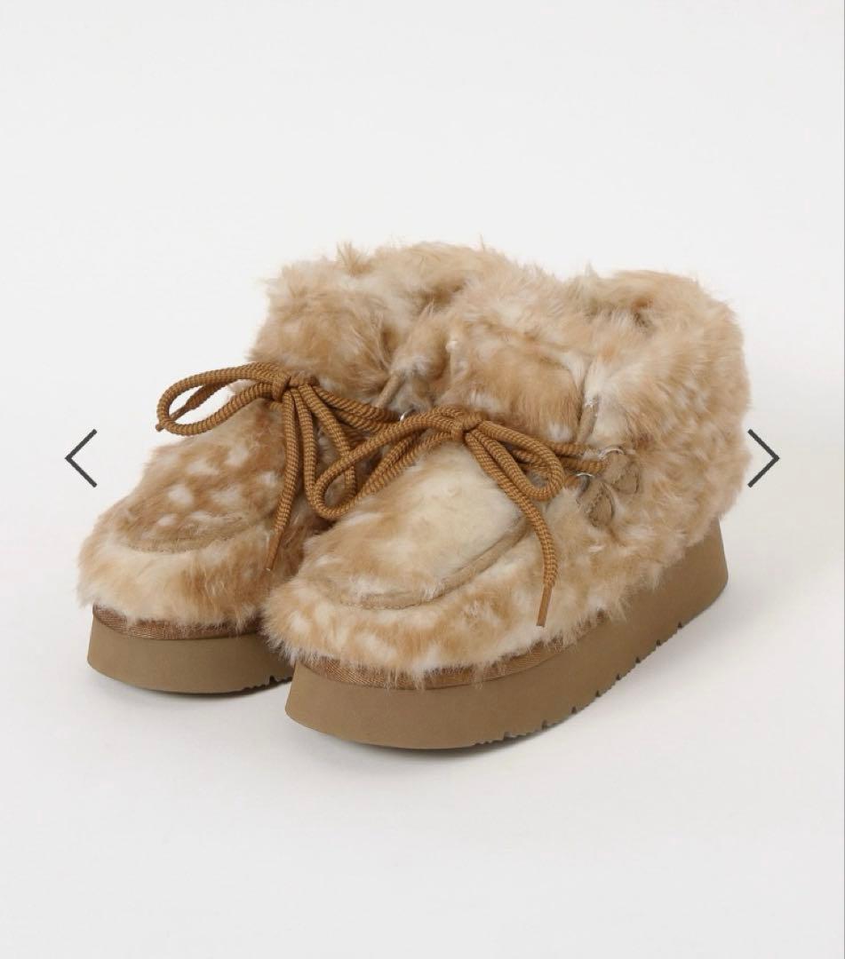 ニコアンド　オリジナルフェイクムートンモカシンブーツ　M ※初期不良あり。