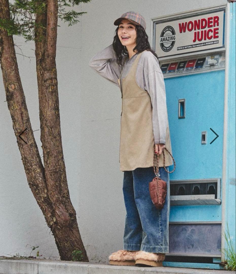 ニコアンド　オリジナルフェイクムートンモカシンブーツ　M ※初期不良あり。