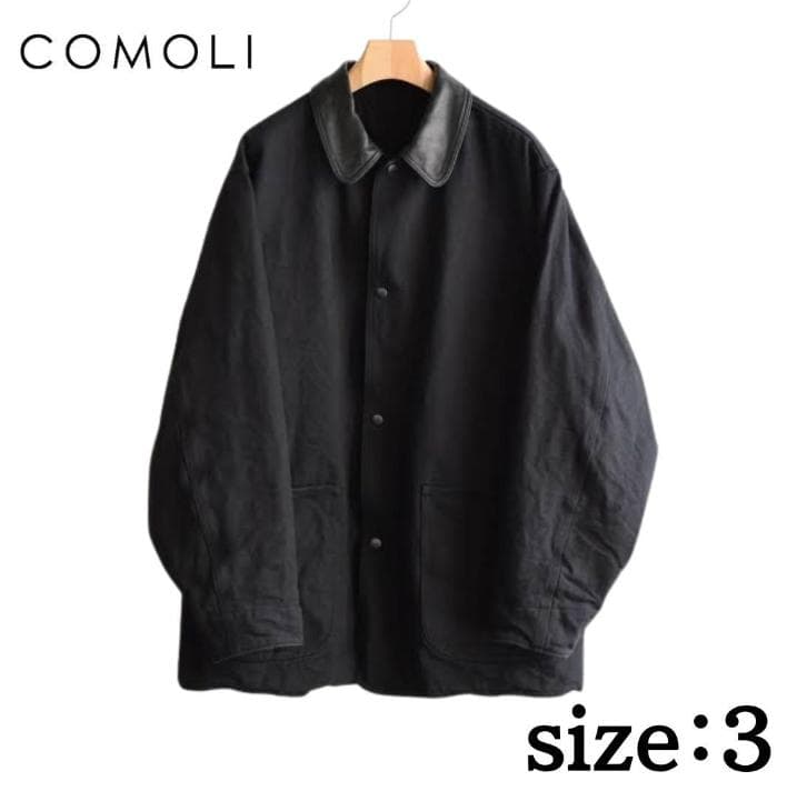 新品 COMOLI コモリ デニムレザーワークジャケット 25AW 襟レザー