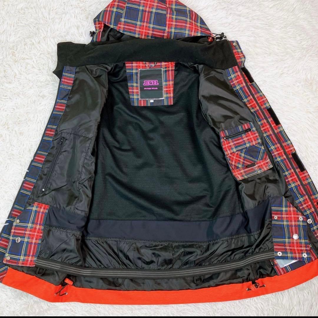 55【極美品】JEWEL スノボウェア 上下セット タータンチェック