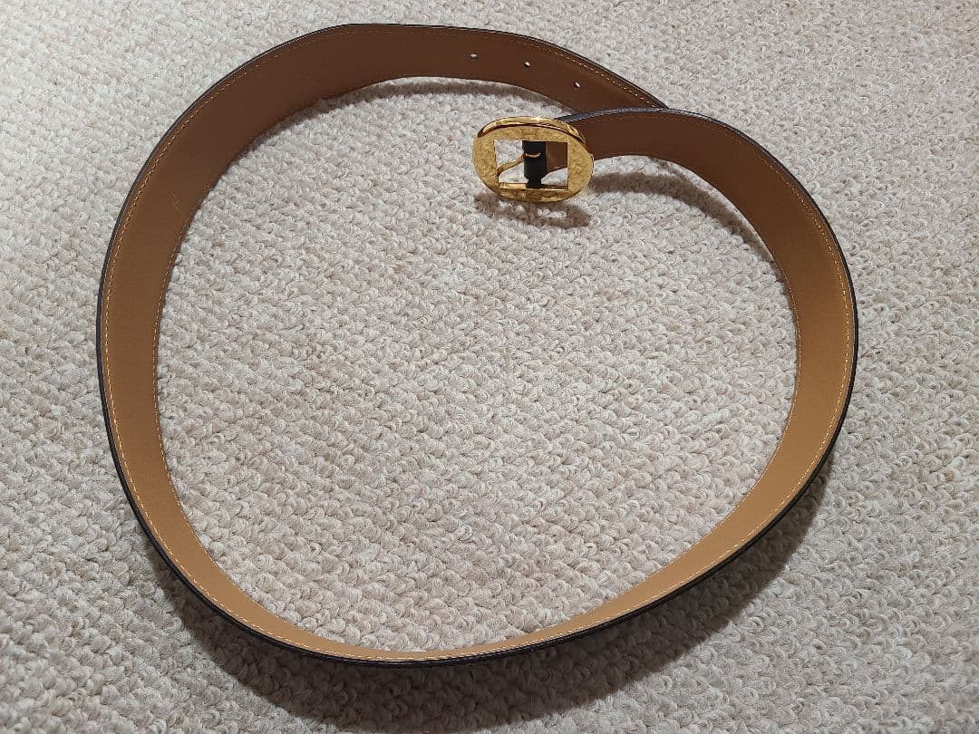 HERMES ブラック ベルト Hロゴバックル