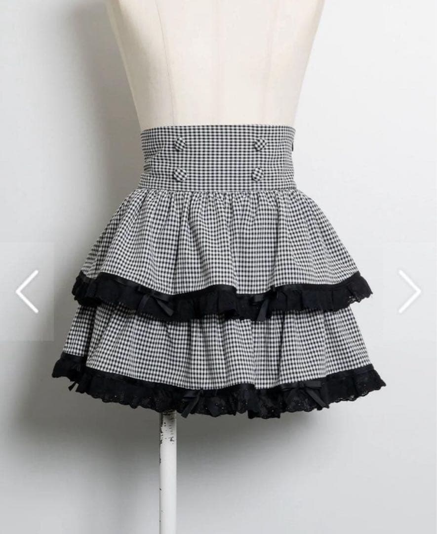 pium コットンフリルリボンティアードミニスカート ミック