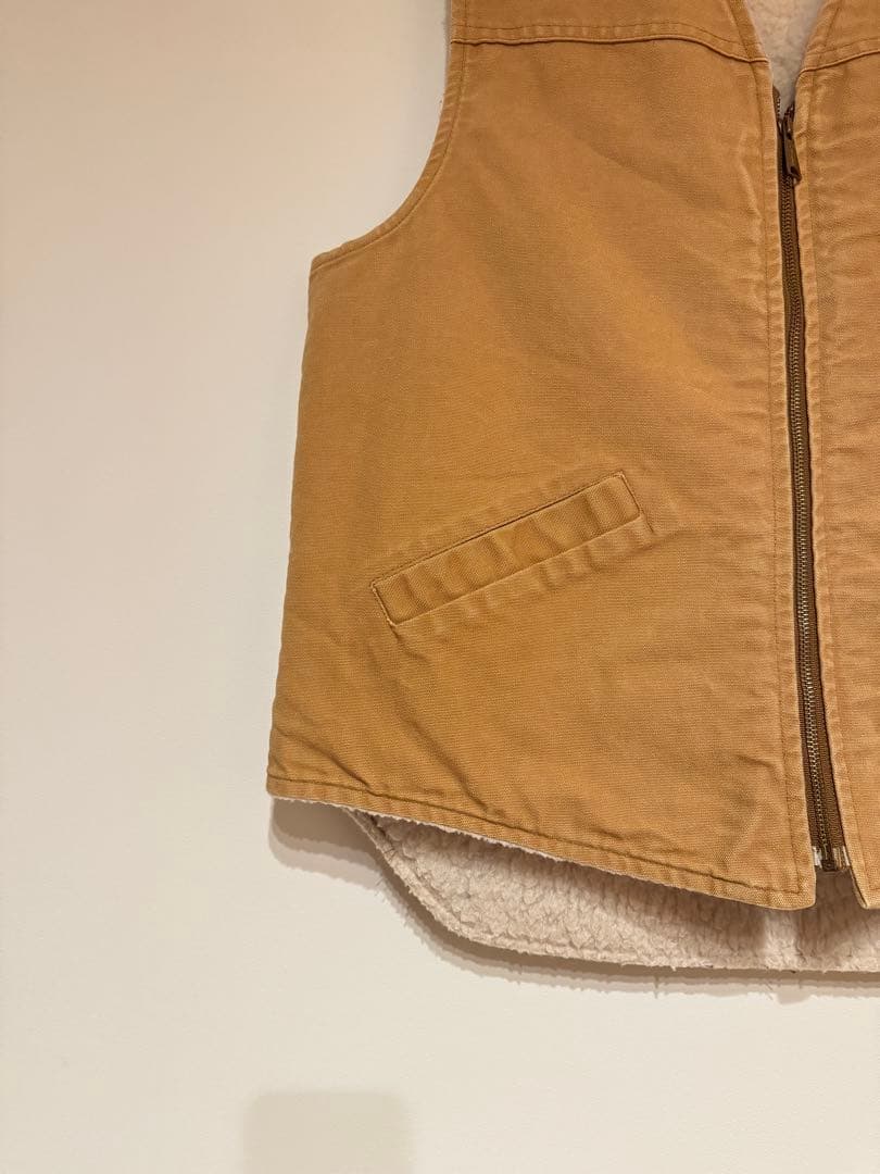 専用 カーハート ダックベスト ベスト XLサイズ ベージュ 古着 フェード