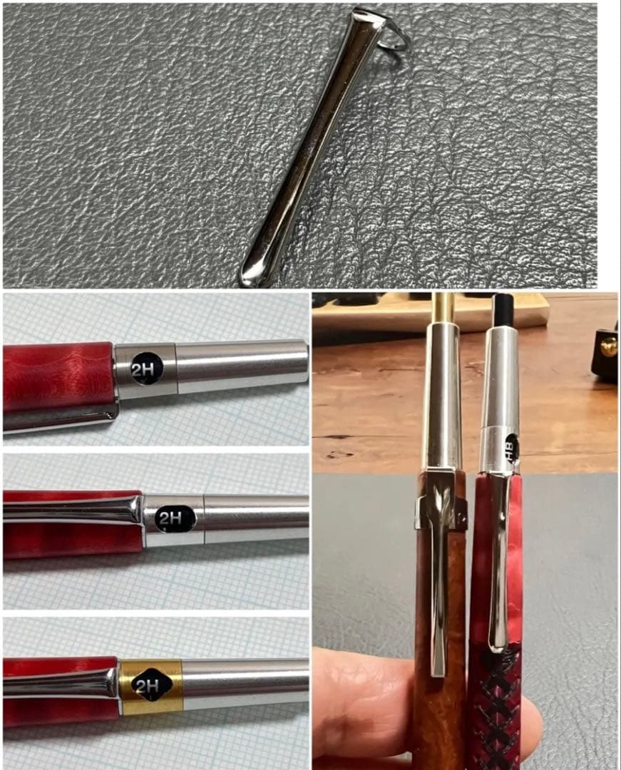 129タモ少し玉杢　PG-5用カスタム木軸　低重心Rタイプローレット