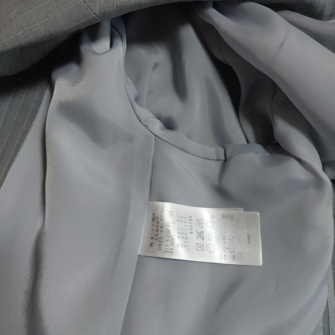 【美品】 23区 スカートスーツ 大きいサイズ 44 ストライプ グレー