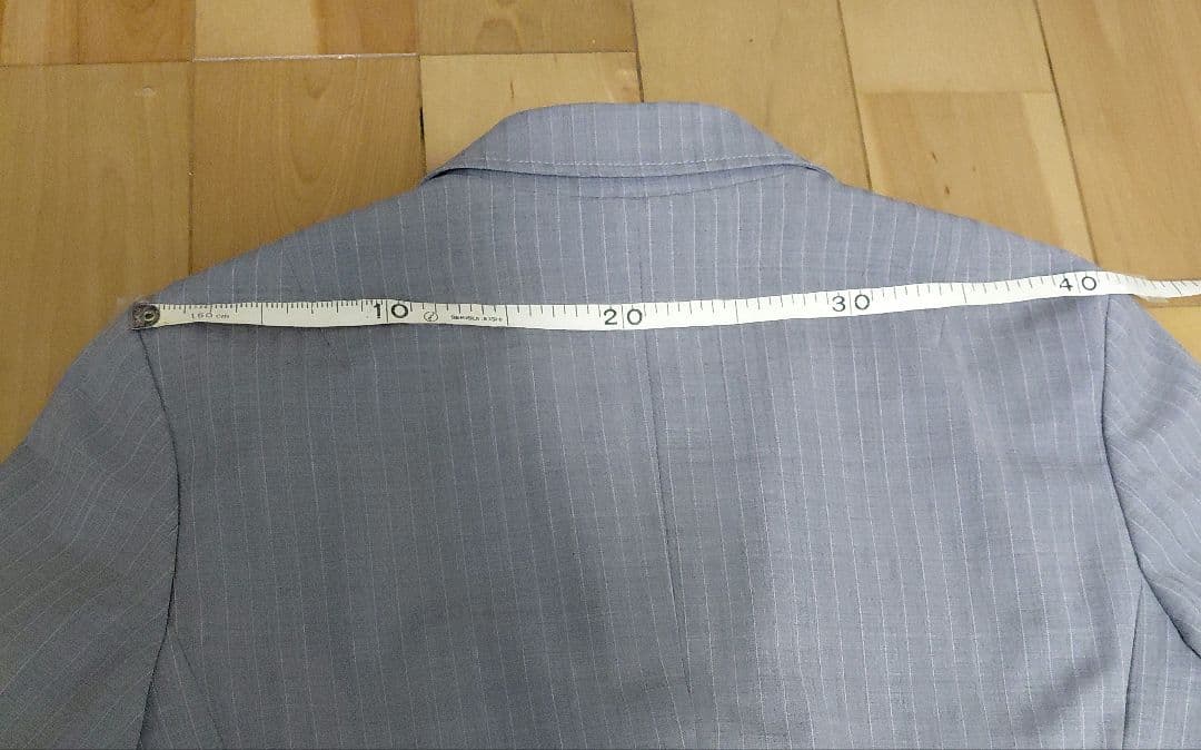 【美品】 23区 スカートスーツ 大きいサイズ 44 ストライプ グレー