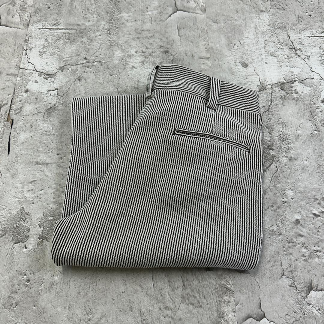 ご*す様 70s　zayre　ストライプ　スラックス　古着　ブラウン　ホワイト