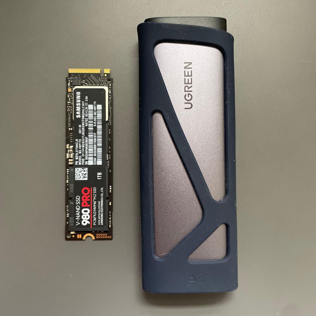 Samsung 980 PRO 1TB M.2 + UGREEN SSDケース