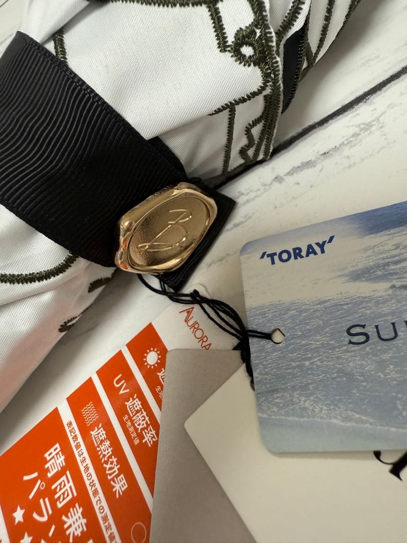 新品　ビューランス カリグラフィー刺しゅう柄 晴雨兼用傘