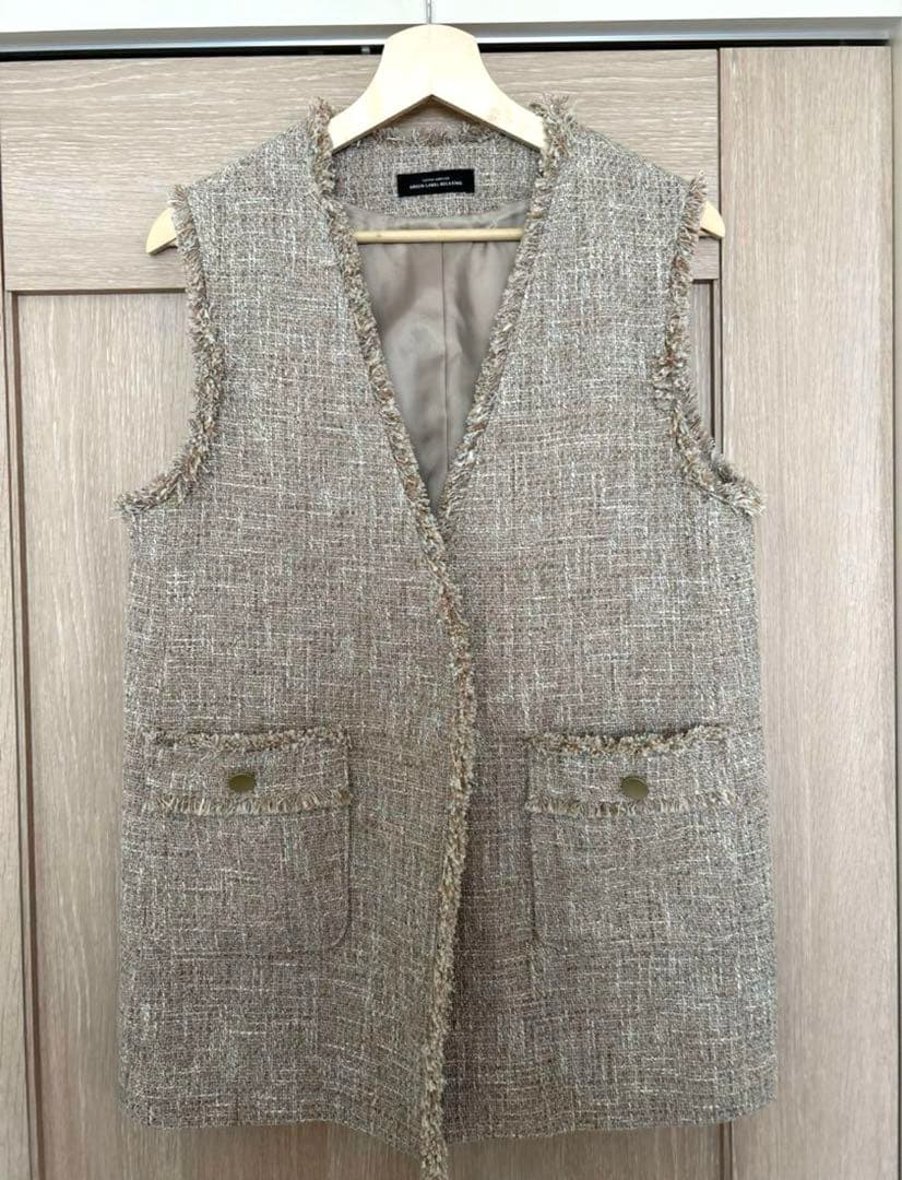 ako ミックスツイードライク ジレ