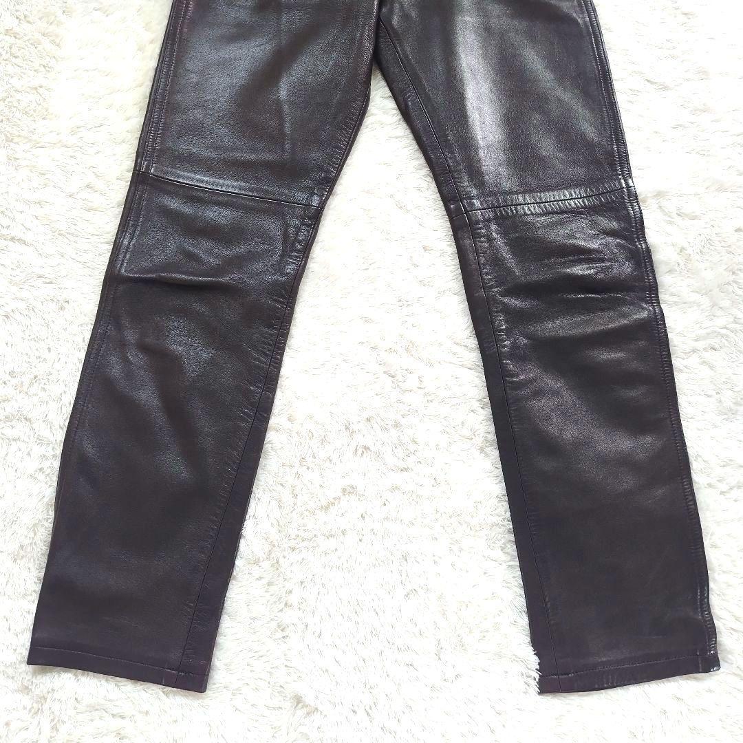 agnes b. アニエスベー レザーパンツ　羊革　ラムスキン　ブラウン　36