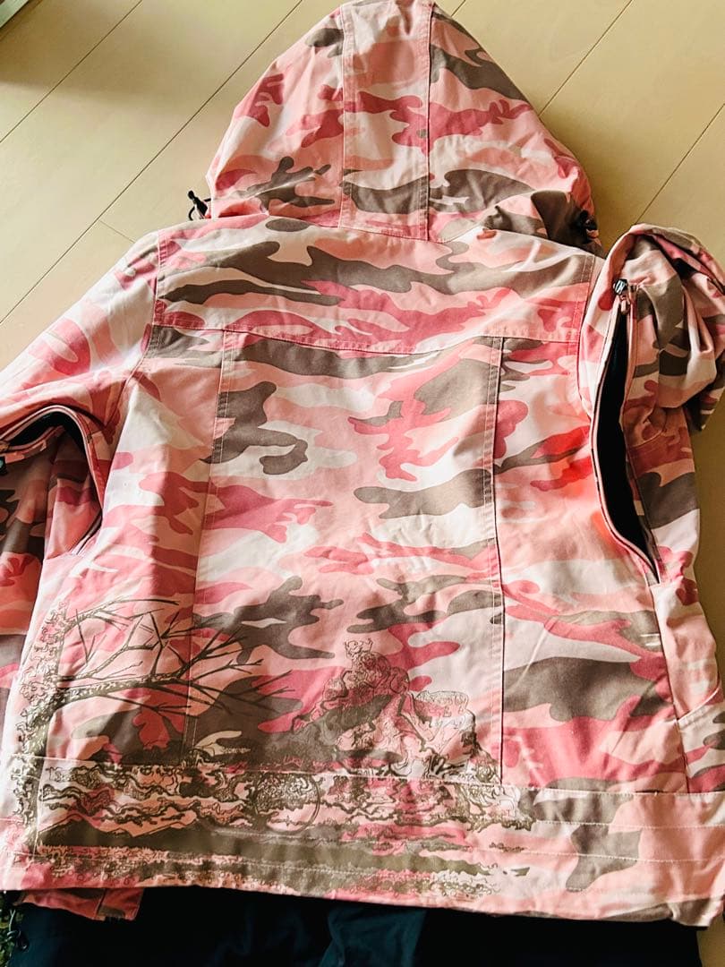 お値下げ⭐️【美品】ROXY/ HHピンク迷彩 スノーボード　スキー　ウェアセット