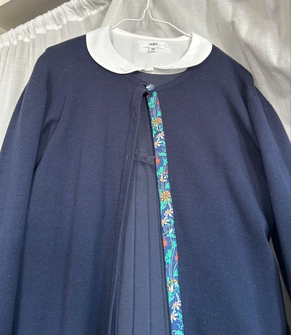 シップス　プリーツスカート ワンピース　ブラウス　カーディガン3点セット