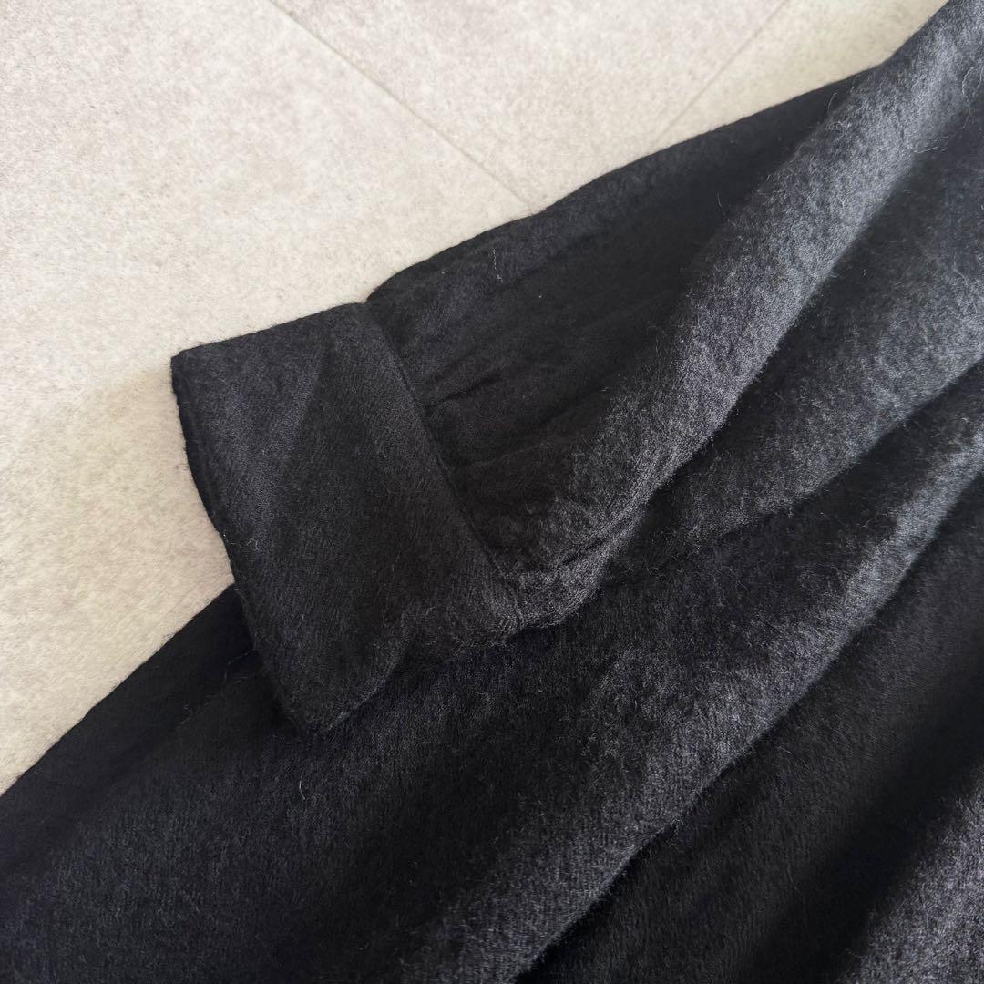 メゾンドソイル　ウール ピンタック ロングワンピース　フレア　黒