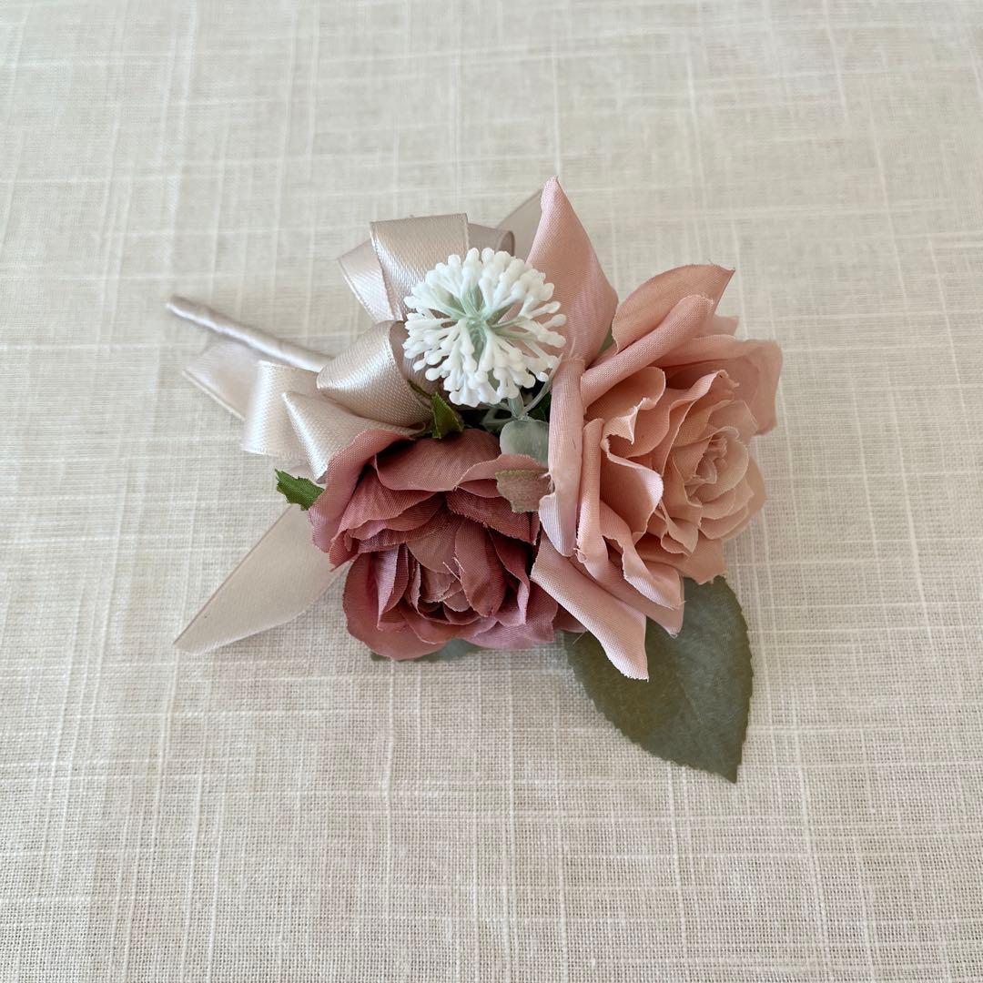 ウェディングブーケとブートニアのセット♡くすみピンクブーケ♡前撮り♡挙式♡