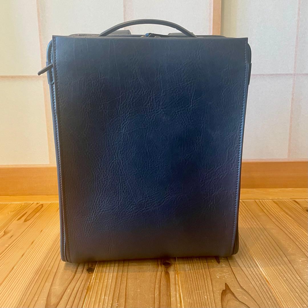 L レザービジネスバッグ 青
