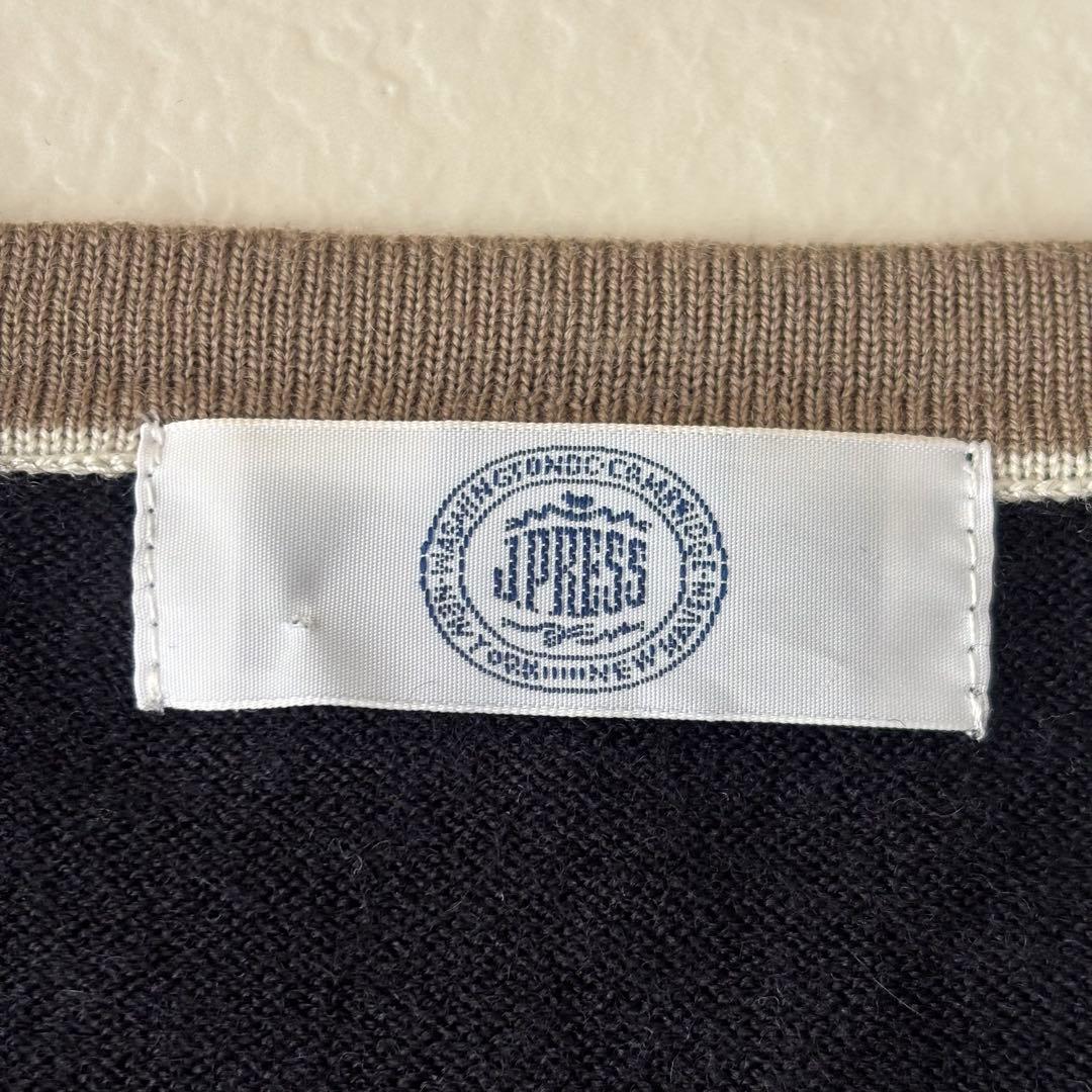 J.PRESS ジェイプレス トリムツインニット アンサンブル 長袖 ネイビー