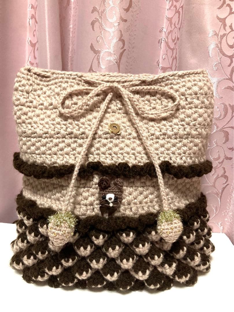 ♥️手編み♥️ハンドメイド♥️フリルリュックバッグ♥️数量限定♥️