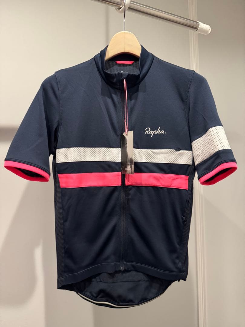 美品！Rapha メンズ ブルベ ライトウェイトジャージ S ネイビー/ピンク