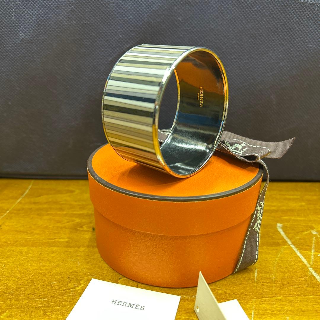 5068 エルメス エマイユTGM 七宝焼き ストライプ バングル ブレスレット