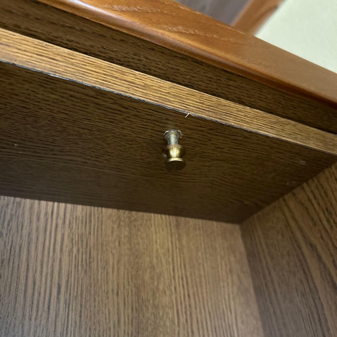 木製ガラス扉付き本棚 スライド式