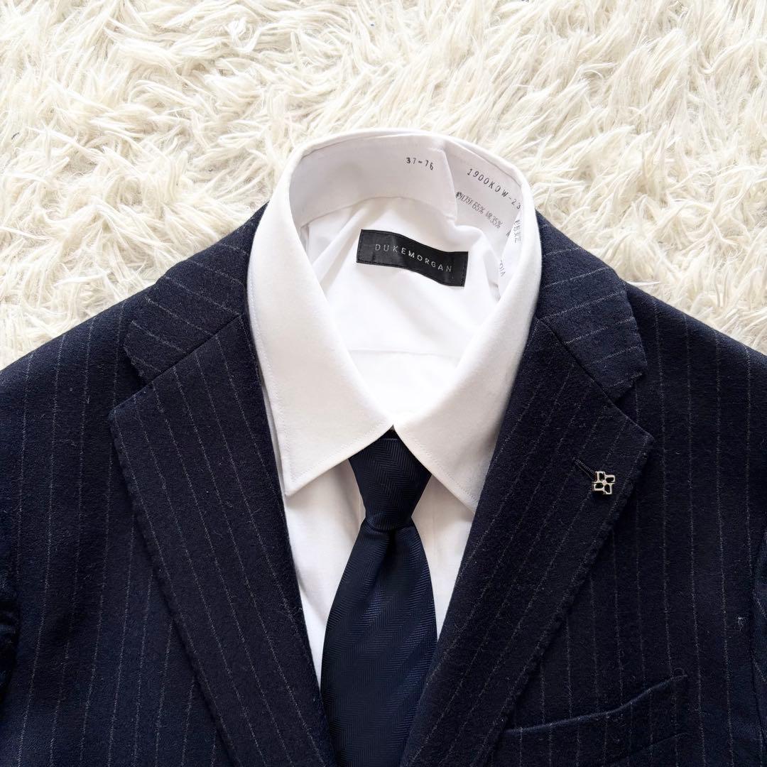 <美品>TAGLIATORE モンテカルロ 秋冬 ウール ネイビー スーツ 46