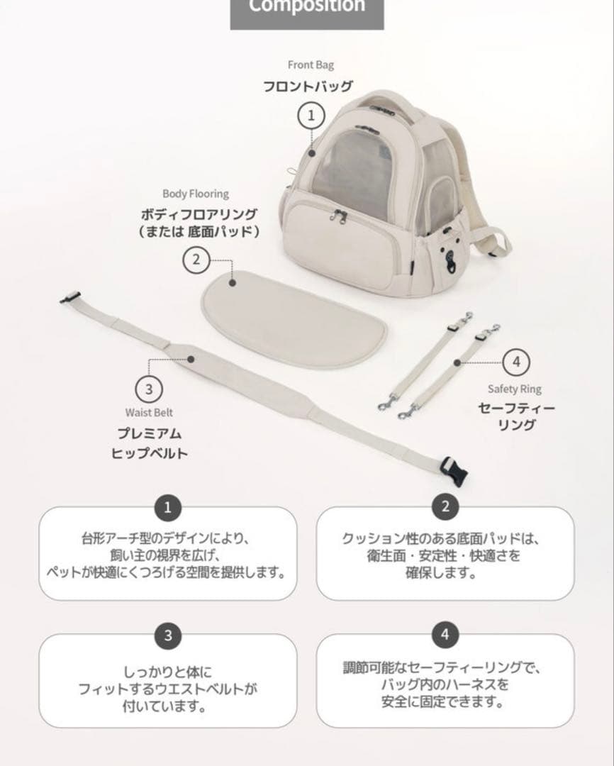 新作新品！SSOOOK メッシュ素材の前ポケット付きバッグ ブラックM