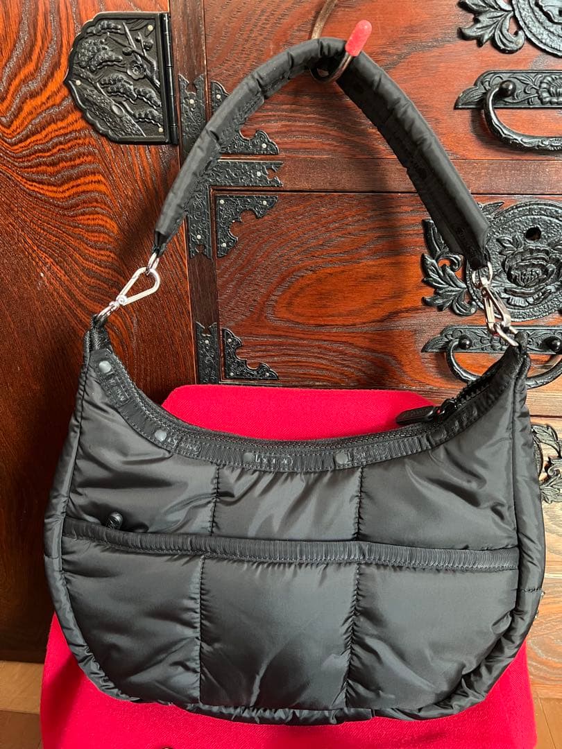 極美品LeSportsac キルティング 2wayショルダーバッグトートバッグ黒