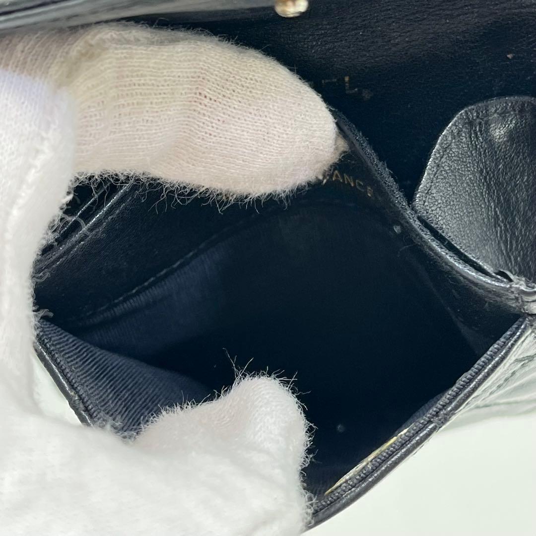 CHANEL ケース 小銭入れ ビコローレ ココマーク 黒 レザー