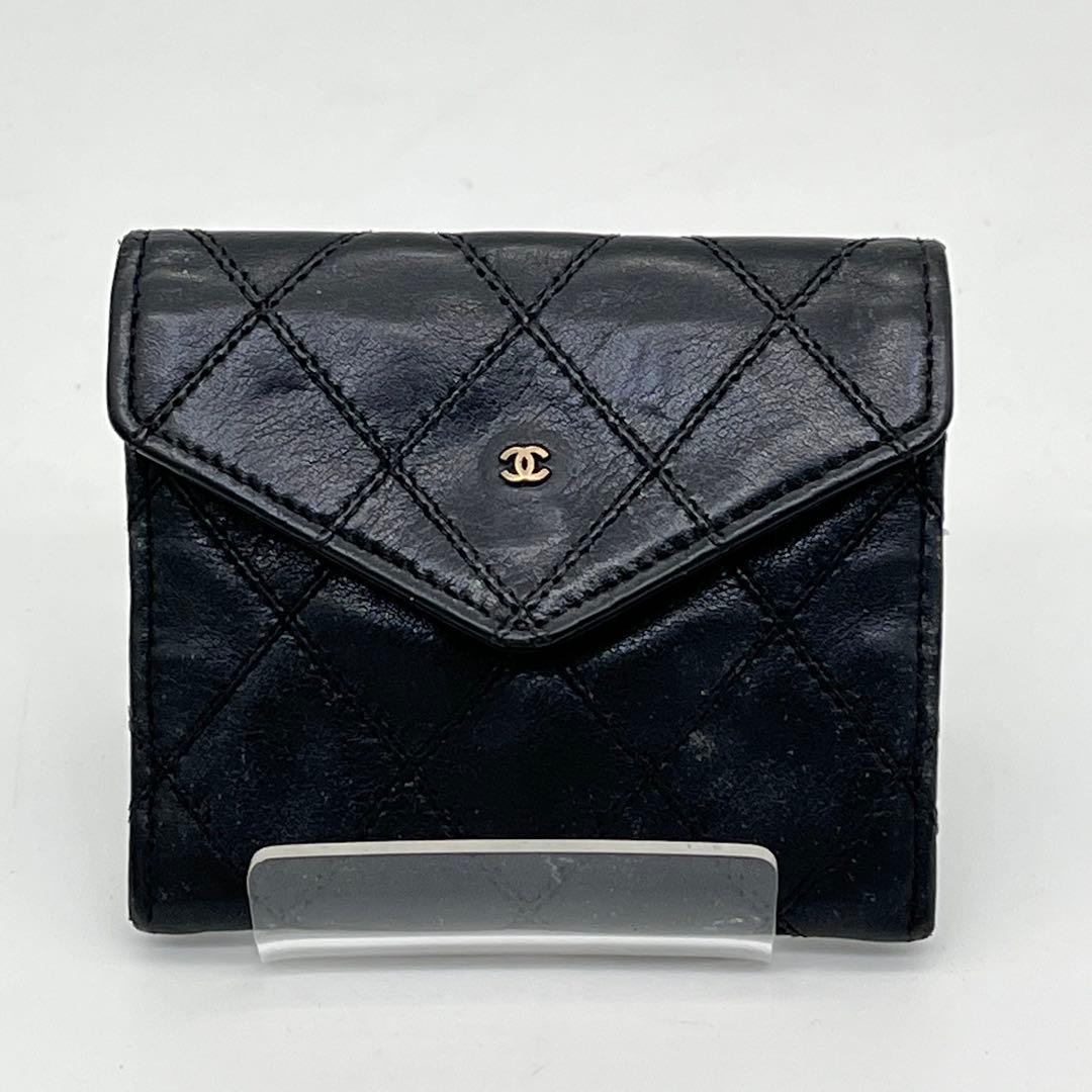 CHANEL ケース 小銭入れ ビコローレ ココマーク 黒 レザー