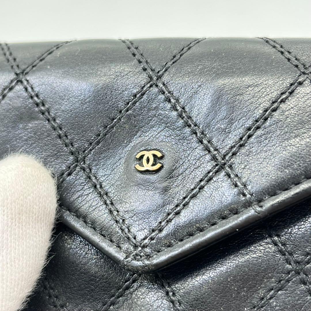 CHANEL ケース 小銭入れ ビコローレ ココマーク 黒 レザー