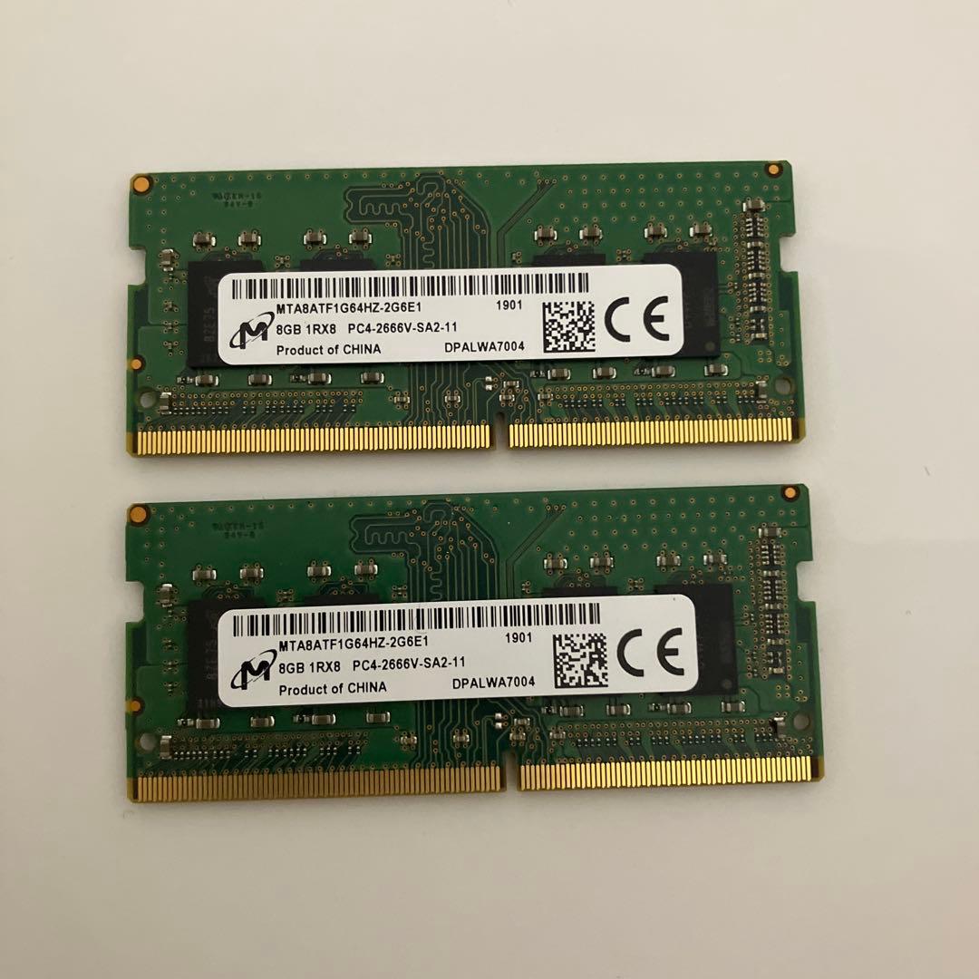 Micron PC4-2666V 8GB×2枚組メモリ