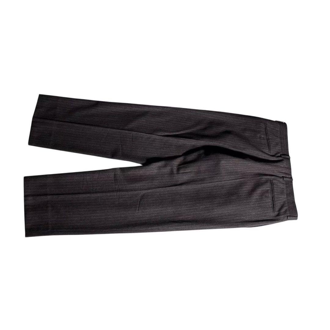 極美品 エルメス HERMES ウールスラックス ストライプ ブラウン 54